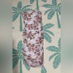Windsor White and Pink Floral Ruched Dress